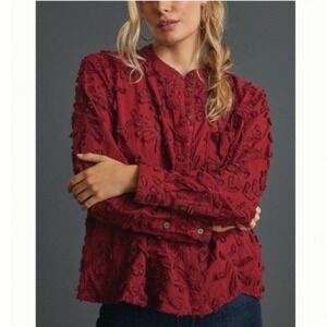 Anthropologie Pilcro Whitney Trapeze Textured Button-down Blouse Size XS